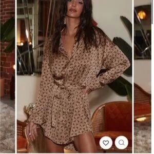 12th Tribe After Dark Brown Retro Satin Mini Dress size XS